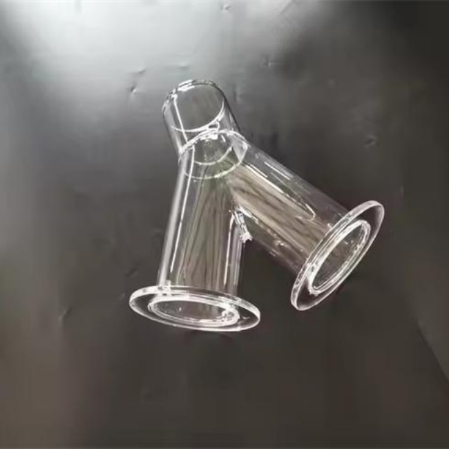 研究室用二重壁Y字型石英管工場