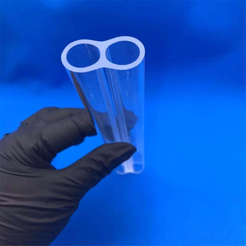 Кварцевая трубка с двойным отверстием диаметром 1–100 мм