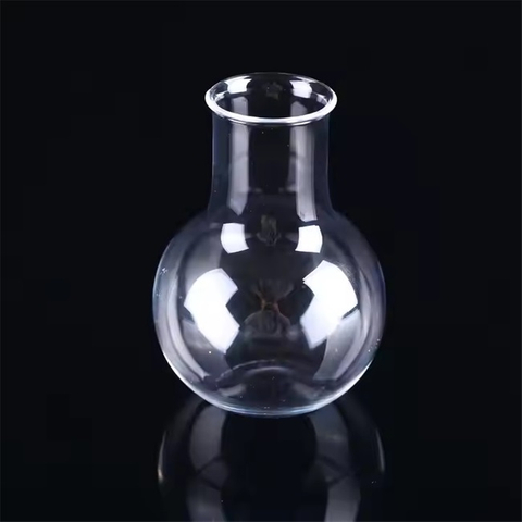 Bouteille de distillation en quartz transparent à fond