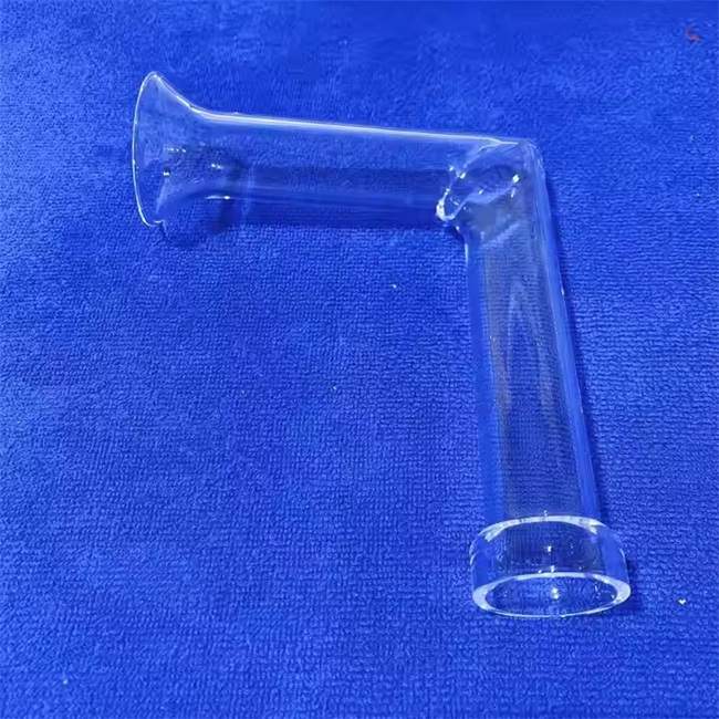 Tube en verre de quartz de laboratoire courbe transparent