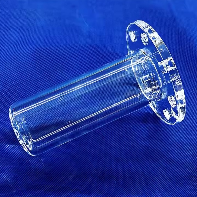 Customized transparent fused optical quartz glass flange