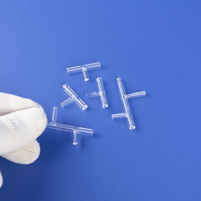Transparent T-shaped quartz tube manufacturer