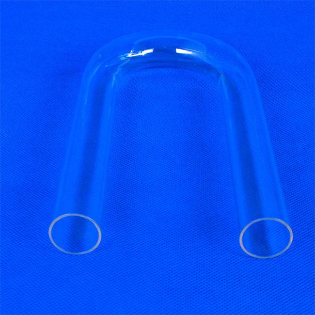 Transparent U-shaped fused silica tube