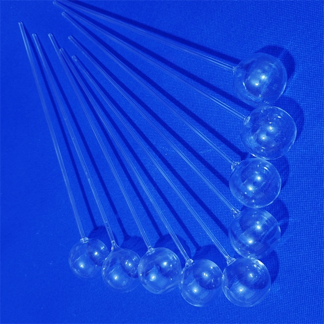 Transparent Laboratory Test Specialty Ball-Ended Quartz Head Ball