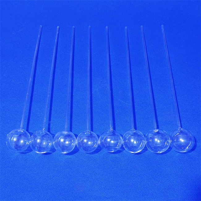 Transparent Laboratory Testing Ball End Quartz Head Ball
